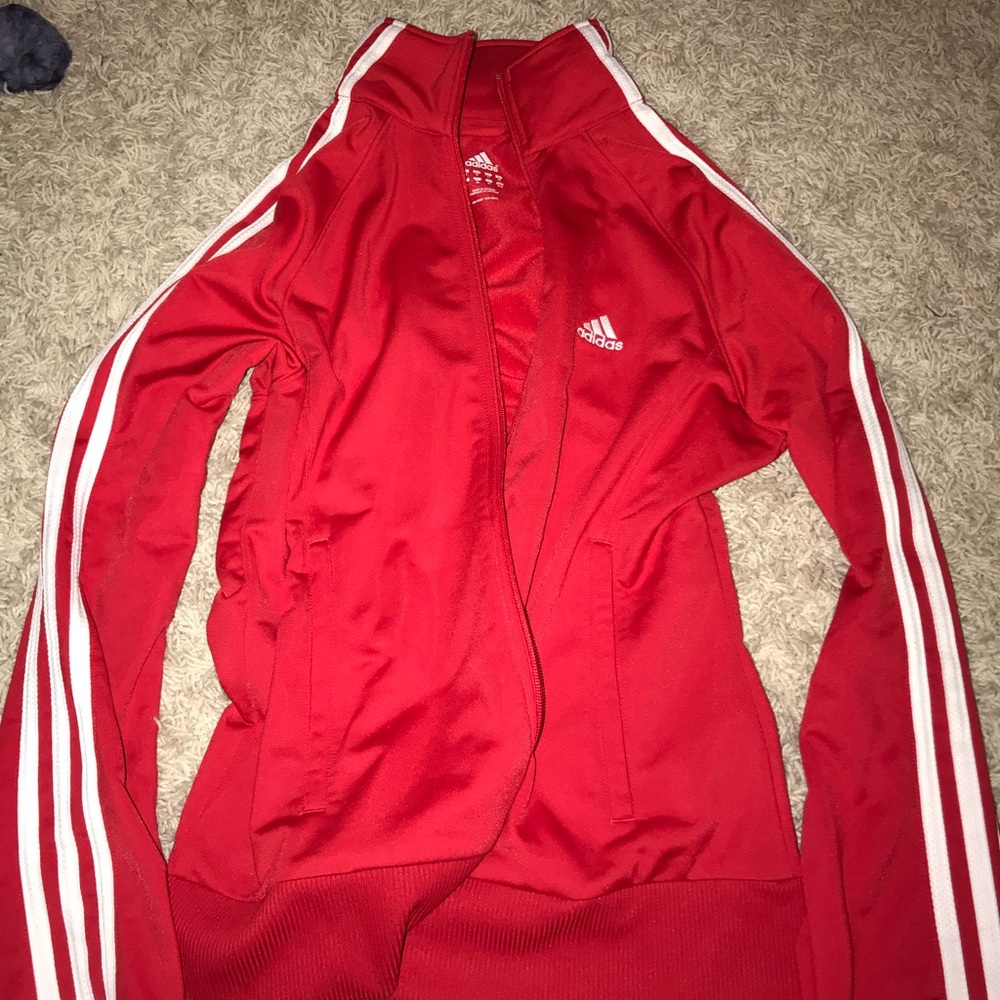 Adidas Red Zip Up
